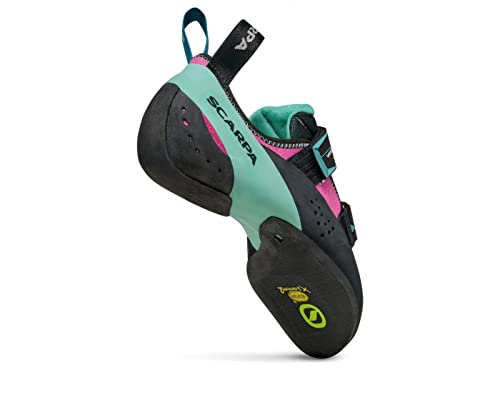 Scarpa Women's Vapor V Rock Climbing Shoes For Sport Climbing And Bouldering - Low-Volume, Women's Specific Fit - Dahlia/Aqua - 7-7.5 #TOP2