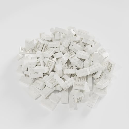 Image of Classic Bulk Brick Block 2x4, 200 Piece Building Brick White, Compatible with Lego Parts and Pieces 3001, Creative Play Set - Compatible with Major Brands(Colour:White)