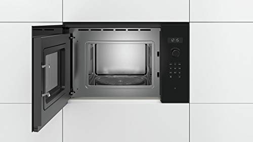 Bosch BFL524MB0 Serie 6 Einbau-Mikrowelle, 38 x 60 cm, 800 W, Drehteller 25,5cm, Türanschlag Links, AutoPilot 7 7 Automatikprogramme, Reinigungsunterstützung, LED-Touchdisplay, Schwarz – Bild 4