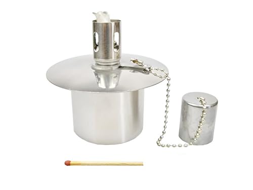 Öllampe Einsatz - Ölbehälter Gartenfackel - Edelstahl - ~60 ccm...