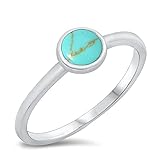 CHOOSE YOUR COLOR Sterling Silver Round Ring