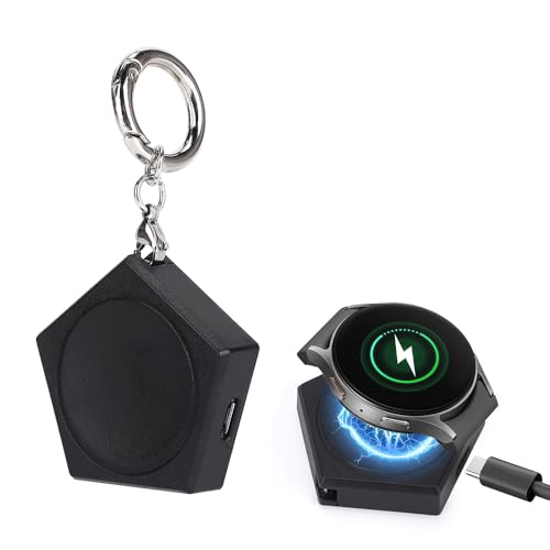 KETOPKIN Keychain Charger for Samsung Galaxy Watch Ultra/7/6/6 Classic/ 5/5 Pro/4/4 Classic/3/Active/Active 2 Charging Dock for Galaxy Watch FE 40mm (Black)