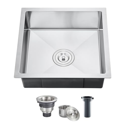 TSIBOMU 20x16 Inch Undermount Kitchen Sink, Brushed Stainless Steel Compact