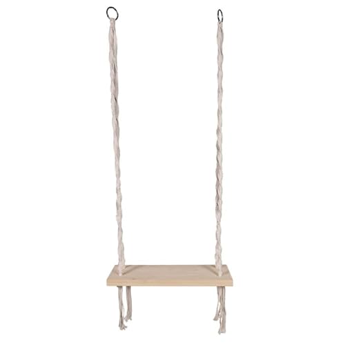 Balançoire en Bois Macramé 150cm Blanc & Naturel