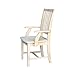 IC International Concepts Mission Side Chair with Arms Solid Parawood, Box Seat Construction, Kitchen/Dining, 22