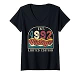 Photo Gallery donna camicia vintage est 1992 30° compleanno edizione limitata maglietta con collo a v Photo Gallery donna camicia vintage est 1992 30° compleanno edizione limitata maglietta con collo a v