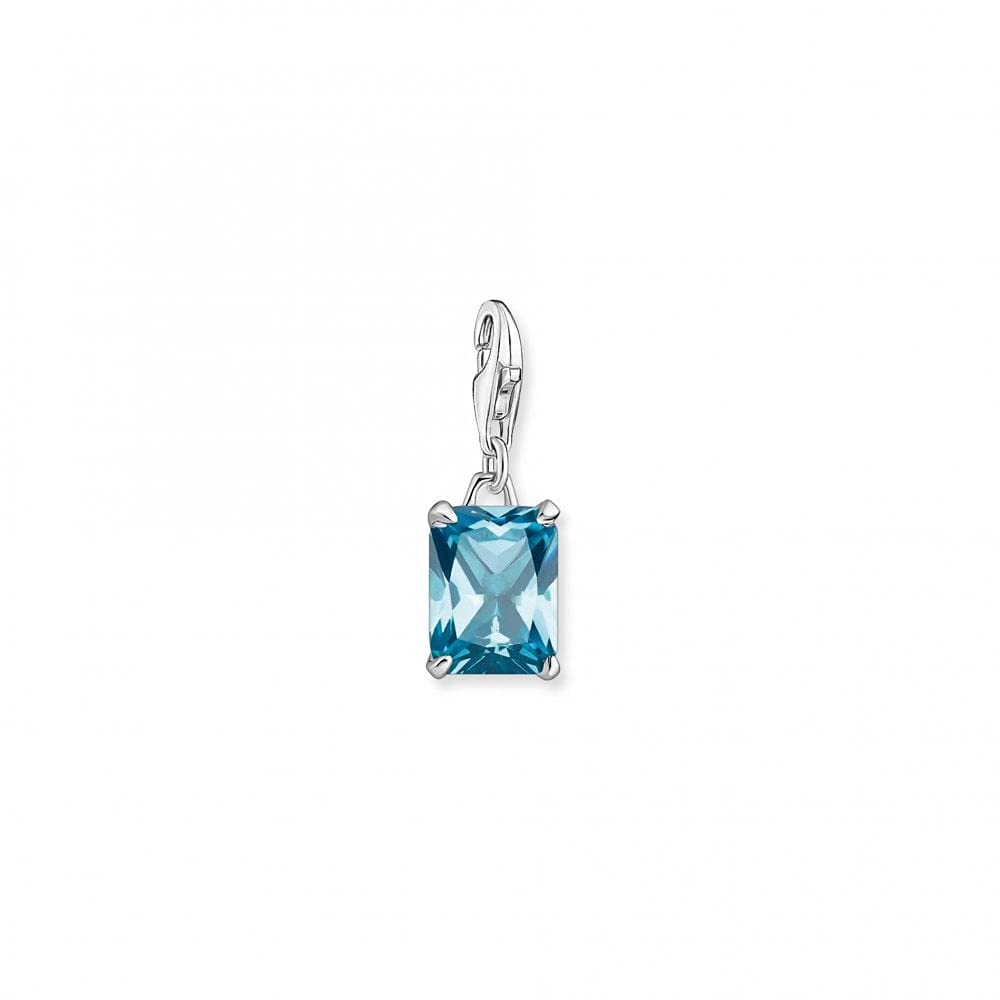 Thomas Sabo Women Charm Pendant Large Blue Stone 925 Sterling Silver 1871-009-31