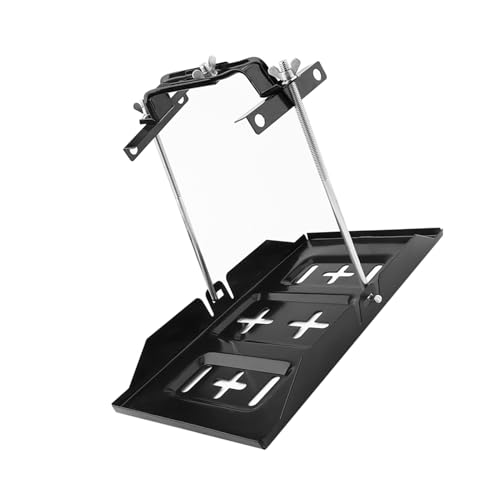 Universal Autobatteriefach aus Metall, 34,2 x 20 cm, Einstellbare Niederhalteklemme, Batteriefachhalter für Auto und Boot