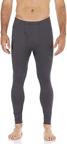 Bodtek Mens Thermal Underwear Pants Premium Long Johns Fleece Lined Base Layer Bottom (Dark Grey, X-Large)