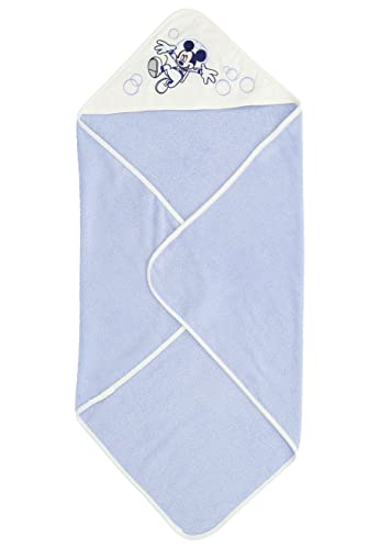 Disney Albornoz de bebé azul triángulo bordado Mickey, azul claro, Talla única