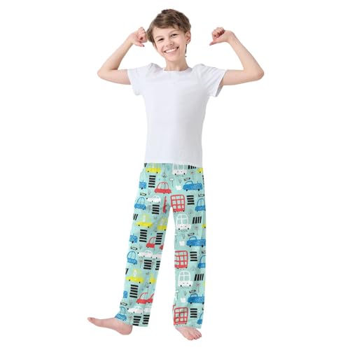 ZZXXB Funny Car Beep Boys Long Pants Soft Trousers Elastic Waist Kids Lounge Bottoms with Pockets S-XL2