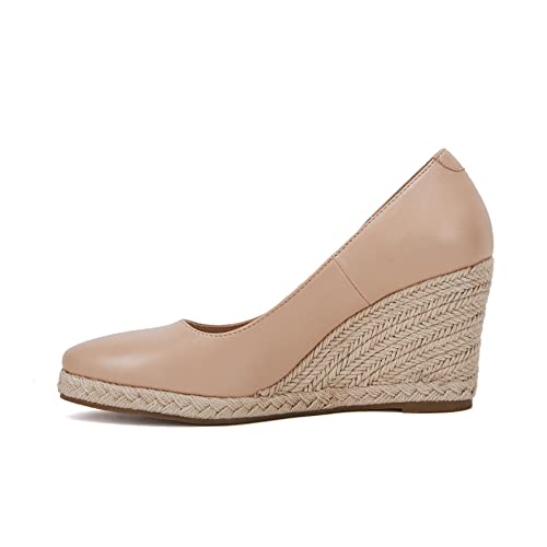 Ruanyu Women's Platform Espadrilles Wedge Sandals Slip On Solid Color Pointed Toe Pumps Shoes by Ruanyu - Used condition - Image 5