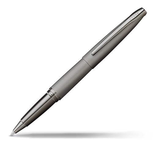 Image of Cross ATX Luxury Titanium Gray Rollerball Pen with Modern Polished Finish - Medium Point, Smooth Ink, Presented in Premium Gift Box