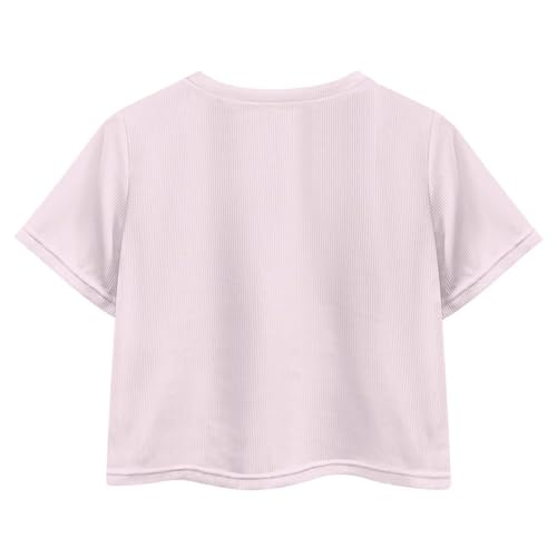 Image of Kids T Shirt Short Sleeve Crop Tops for Girls Summer Clothes Pullover Tees Shirt 5-14