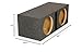 Q Power QBASS Dual 10 Inch Heavy Duty MDF Car Audio Subwoofer Enclosure Boxes with Shared Slot Port Vent and Dual Chamber Design, Charcoal (2 Pack)