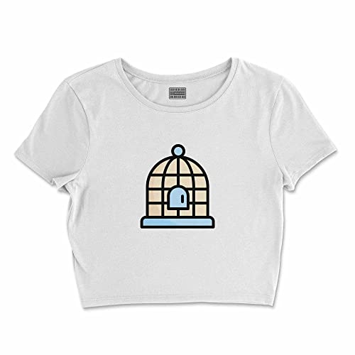 T-Shirt Blanc Buwtswi-100180-l Femme L Court : haut léger col rond en coton