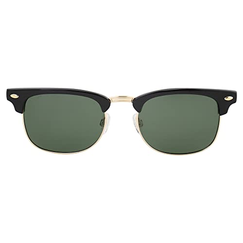 Phuket Polarized Sunglasses for Men or Women Semi Gold Metal-Rimmed Black Frame w/Grey Lens2