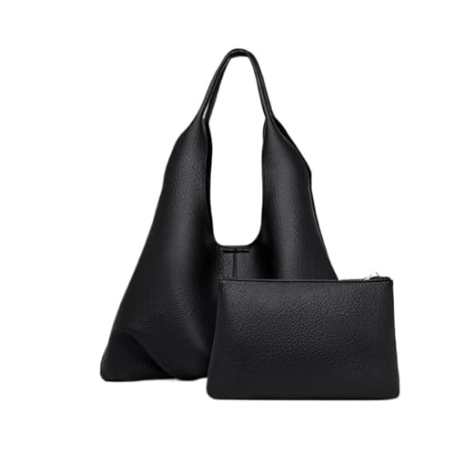 Simple Soft Leather Shoulder Bag Fashionable Commuting Large Capacity Tote