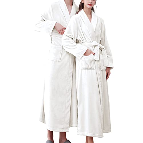 Peignoir velours double face en flanelle femme avec double poche doux et chaud pour la maison