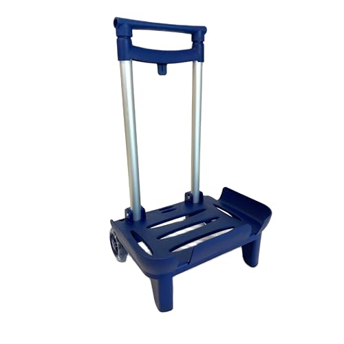 Devesa Carro para Mochilas Escolares – Azul - Ligero, Plegable y Resistente, con Base Protectora y Bandeja Grande, Ruedas Silenciosas y Diseño Ergonómico para Evitar Dolor de Espalda