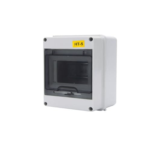 BE-TOOL Waterproof Distribution Protection Box, ABS Plastic Breaker Electrical Box and Transparent Cover IP 65, for Indoor Outdoor Wall Circuit Breaker (HT-5 Way)