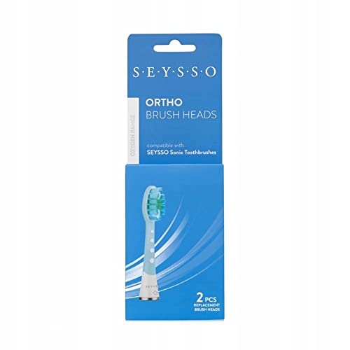 SEYSSO Oxygen Ortho Ersatzbürsten • Für orthodontischen Zahnspangen • Präzise Mundhygiene • Kompatibel mit SEYSSO Sonic Zahnbürsten empfohlen für SEYSSO Oxygen Zahnbürste • 2 Stück! Cover
