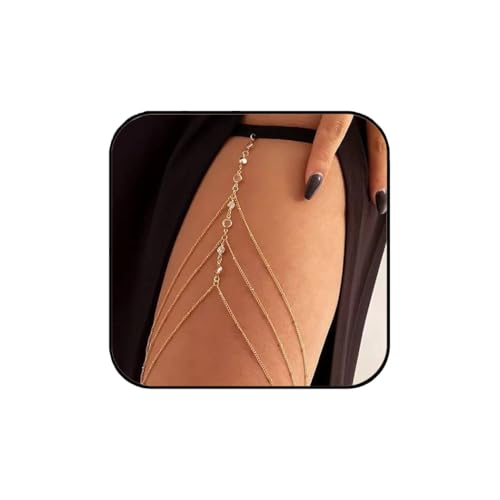 JOOKOCCI Rhinestone Thigh Chain Jewelry for Women Waterproof Body Chain Stylish Leg Accessories for Party Wedding Daily Wear