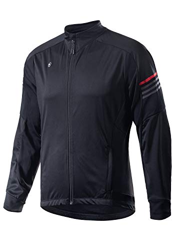 RION Men's Thermal Cycling Jacket, Bike Winter jacket, Windproof, Fleece Warm Up, Zipper Pockets (XL)