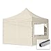 TOOLPORT Faltpavillon Faltzelt Pavillon 3x3m - 4 Seitenteile Aluminium 32mm Partyzelt 700N Creme