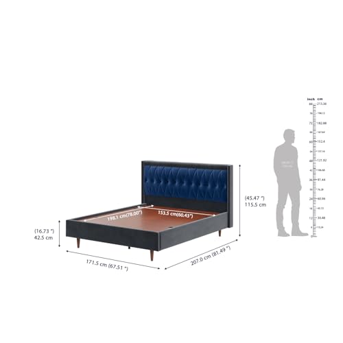 Image of Wakefit Asterion Queen Size Non Storage Upholstered Bed