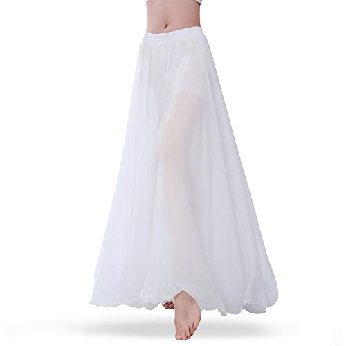 ROYAL SMEELA Bauchtanz Rock ATS Voile Flamenco Rock Damen Tanzrock Chiffon Maxirock Tanzkleid Kleidung Damen 25 Yard 720 Grad Großer Swing Röcke - 7 Farbe