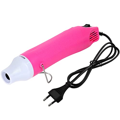 Pistola Termica,Pistola Aria Calda Professionale 300W,Pistola Termica Elettrica Portatile,per Goffratura Artigianale,Tubi Termorestringenti,Asciugatura Vernice,Argilla,Timbri in Gomma（Rosa）