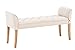 Banquette Cleopatra Rembourrée Revêtement en Tissu - Chaise Longue avec Accoudoirs - Piétement en Bois - Banquette Capitonnée - 133 x 64 x 4, Couleur:crème, Couleur du Cadre:Antique Clair