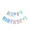 Happy Birthday Garlands Banner Iridescent - Greatril Holographic Garland Birthday Decoration for Mermaid Girls Sea Underwater World Frozen Party