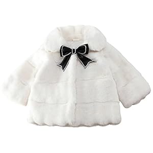 Aivtalk Toddler Girls Winter Fur Coat Cute Thick Jacket Warm Fuzzy Outerwear
