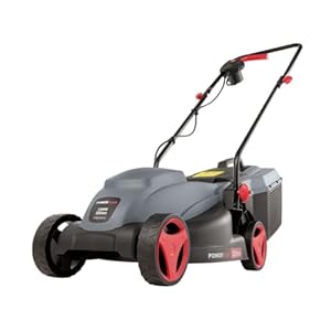 Power Plus Elektrischer Rasenmäher POWEG63705-1300 W, 320 mm Ø Rasenmäher, Gartengerät, mit Grasaufnahme und Heckauswurf