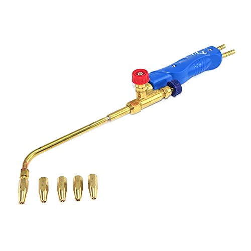 Antorcha de soldadura, 5 boquillas, soplete de soldadura de gas, H01-2, oxígeno, propano, acetileno, gas licuado para acero, cobre, aluminio, plata, kit de antorcha de soldadura (acetileno)