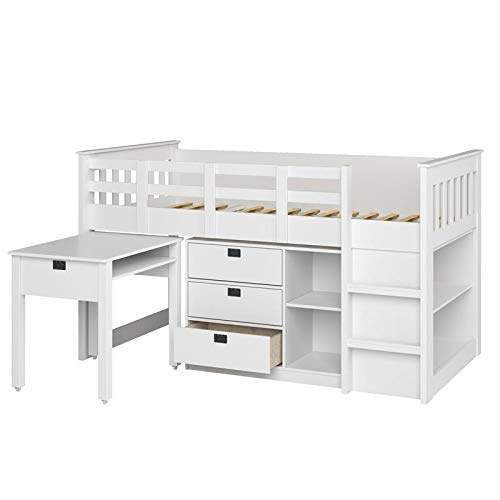 Corliving Madison Loft Bed, Single/Twin, Snow White #TOP26