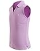 SANTINY Girls' Sleeveless Golf Shirt V-Neck Quick Dry Tennis Tank Tops Golf Clothes Collared Polo Shirts for Girl (Light Purple_M)