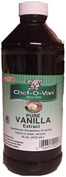 Chef-O-Van Natural Flavoring Extracts, Pure Vanilla, 16 Ounce