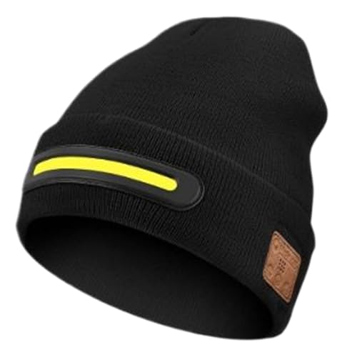Bonnet sans fil tricoté chaud sécurité nuit avec lampe frontale homme femme