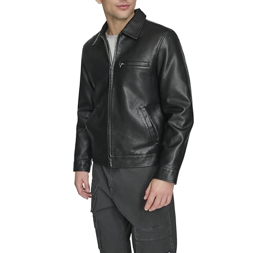 Levi's Men's Faux Leather Laydown Collar Racer Jacket3