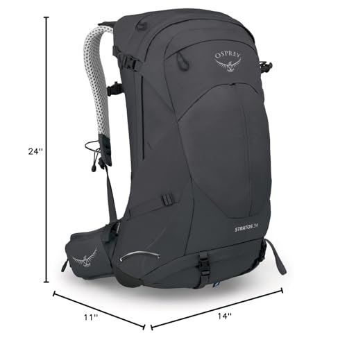 Osprey Stratos 34L Men's Hiking Backpack, Tunnel Vision Grey - Image 3