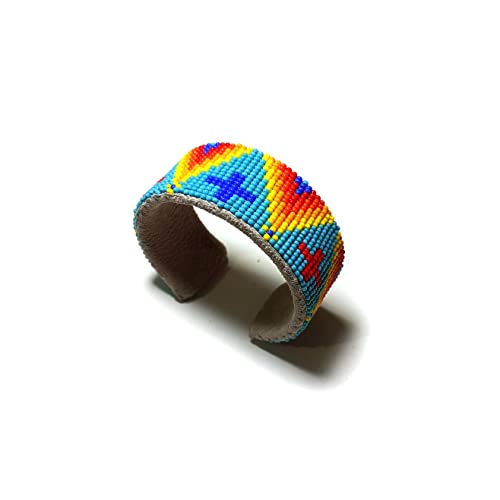 Bracelet manchette en perles amérindien, le bijou ajustable de taille M qui ne irrite pas la peau