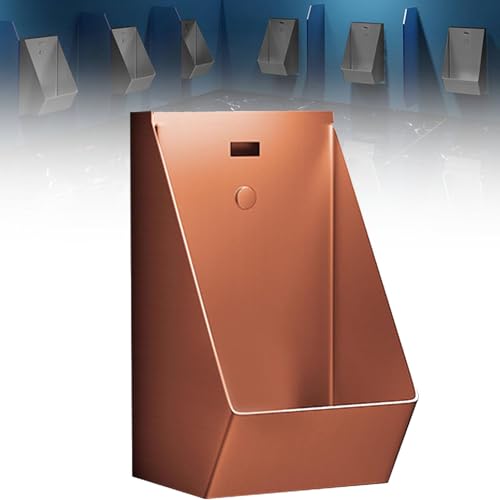 Scumlovy Urinario con Descarga de inducción, urinario de Pared de Acero Inoxidable, Inodoro para baño Familiar, urinarios para baño Masculino, urinario con Sensor automático, Oro Rosa
