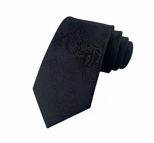 Image of WeiShang Lot 4 PCS Men's Ties Solid Color Neckties Formal Black Ties For Men