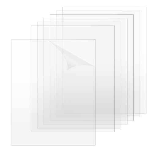 Image of TKOnline 7 PCS Plexiglass Sheets, 11 inch x 14 inch x 0.02 Clear PET Sheet Panels, Clear Acrylic Plastic Sheet for Picture Frame, Invitations, Poster Frames Plastic Board