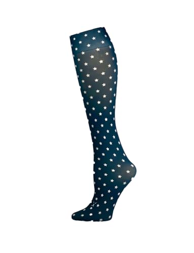 Hocsocx Navy Stars Socks Performance Liner Moisture-Wicking Protection for Field Hockey, Ice Hockey, and Soccer