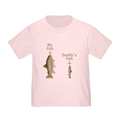 CafePress My Fish, Daddys Fish Toddler T Shirt Toddler Graphic Tee, 100% Cotton Pink