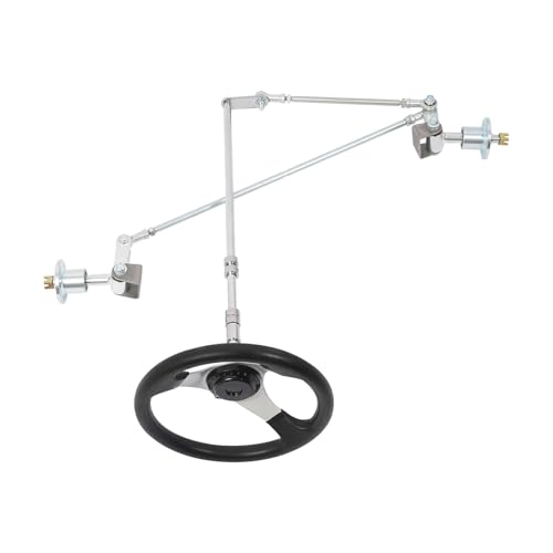 Fenjidrop Go Cart Steering Kit with Front Axle Assembly, Front Steering Assembly with Tie Rod, Wheels & Gear Rack Shaft, Front Axle Kit for 168cc Atv, Go Kart, Quad Cart